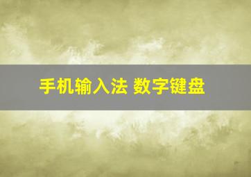 手机输入法 数字键盘